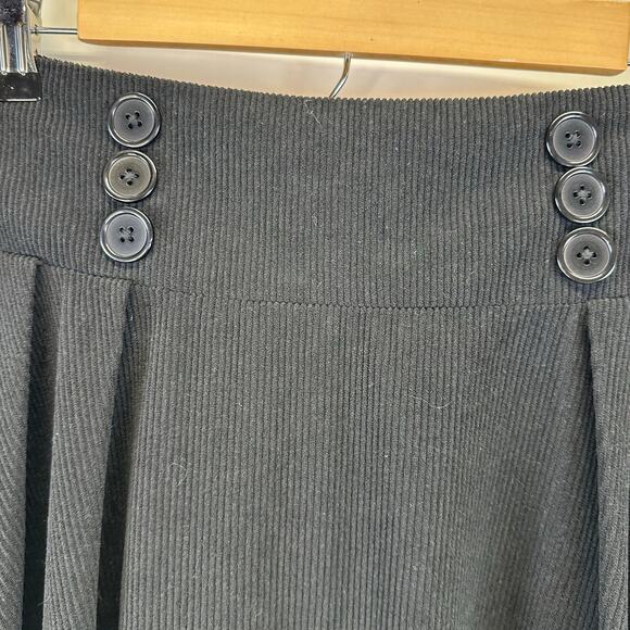 Belle Poque Womens Black Corduroy Flowy Pleated Maxi Skirt Size XL - Picture 6 of 16